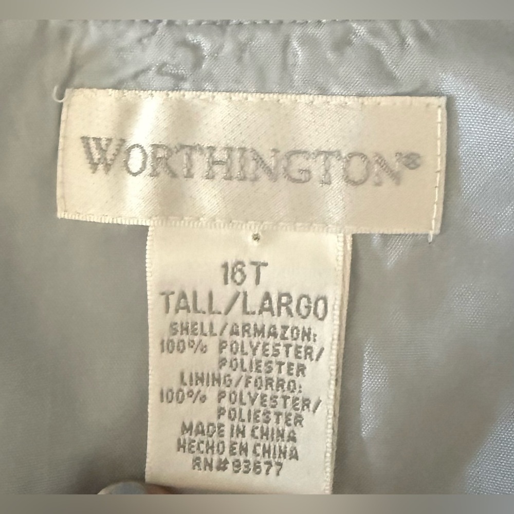 Worthington 16T Tall Silver Lace Sheath Dress Wedding Guest - Picture 6 of 10